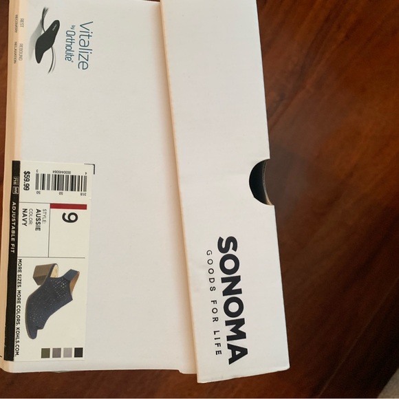 Sonoma navy 2 inch suede block heel peep toe - Picture 3 of 3